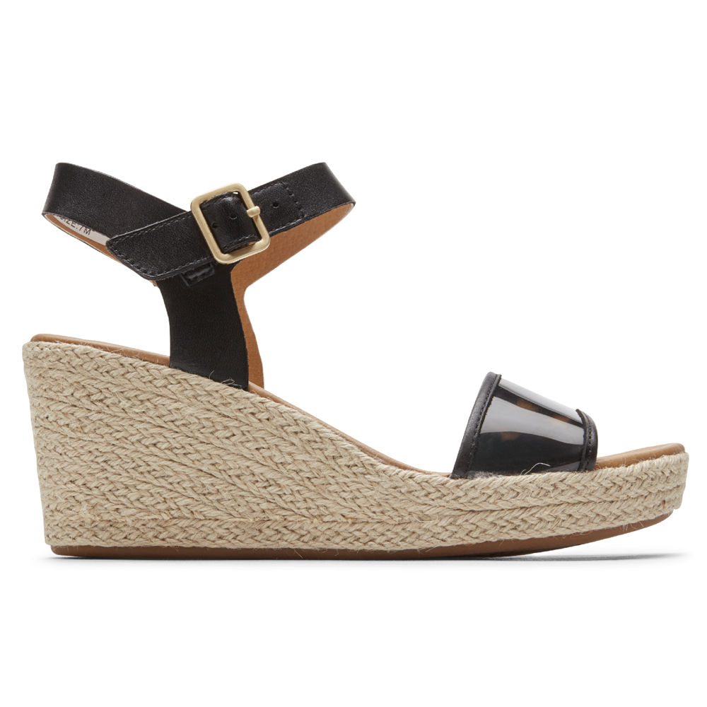 Rockport Singapore Womens Sandals - Lyla Ankle-Strap Black - AZ6235489